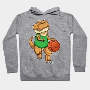 Dinosaur at Sports with Basketball Hoodie